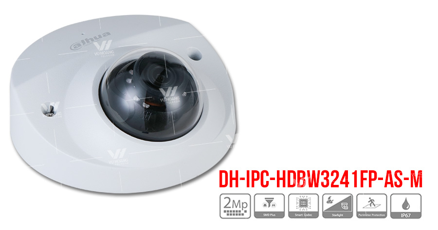 Camera IP AI 2.0MP DAHUA DH-IPC-HDBW3241FP-AS-M